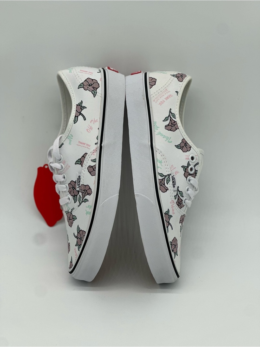Vans White Low-Top Sneakers with Pink Floral Print - Picture 7 of 9